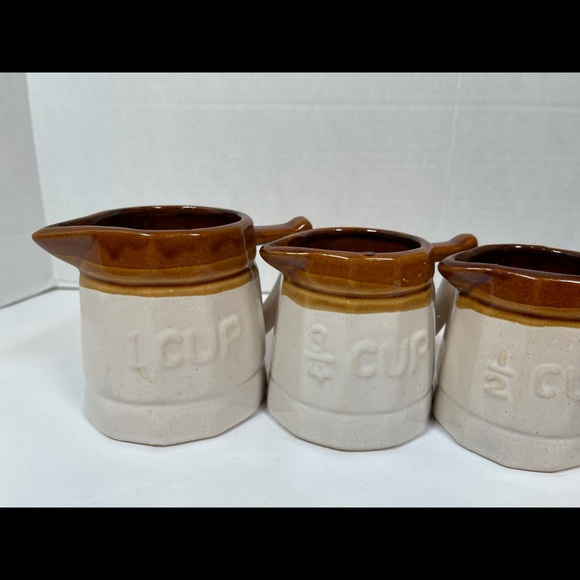 Vintage ROC Taiwan Stamped Stoneware Crockery Measuring Cups 4 piece set EUC - Picture 3 of 15